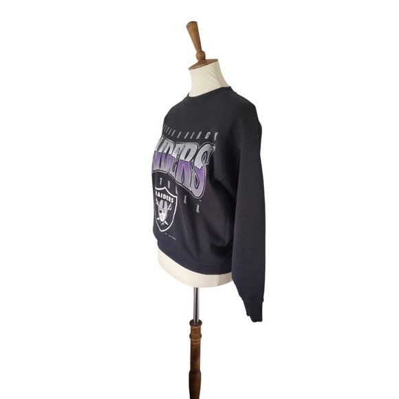 Vintage 1994 Oakland Raiders Sweatshirt Black Crewneck‎ Size M - Picture 4 of 7
